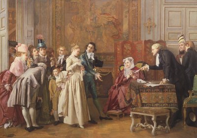 Het huwelijk door Jules Adolphe Goupil